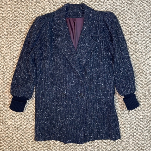 Vintage 80s Saril Ltd. Tweed Ribbed Knit Cuffs Jacket - Picture 3 of 16